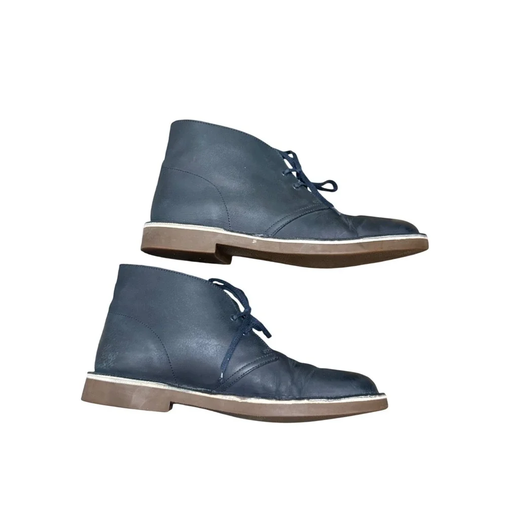 Clarks Bushacre 2 Chukka Boots Mens 12‎ Navy Blue Leather 18522